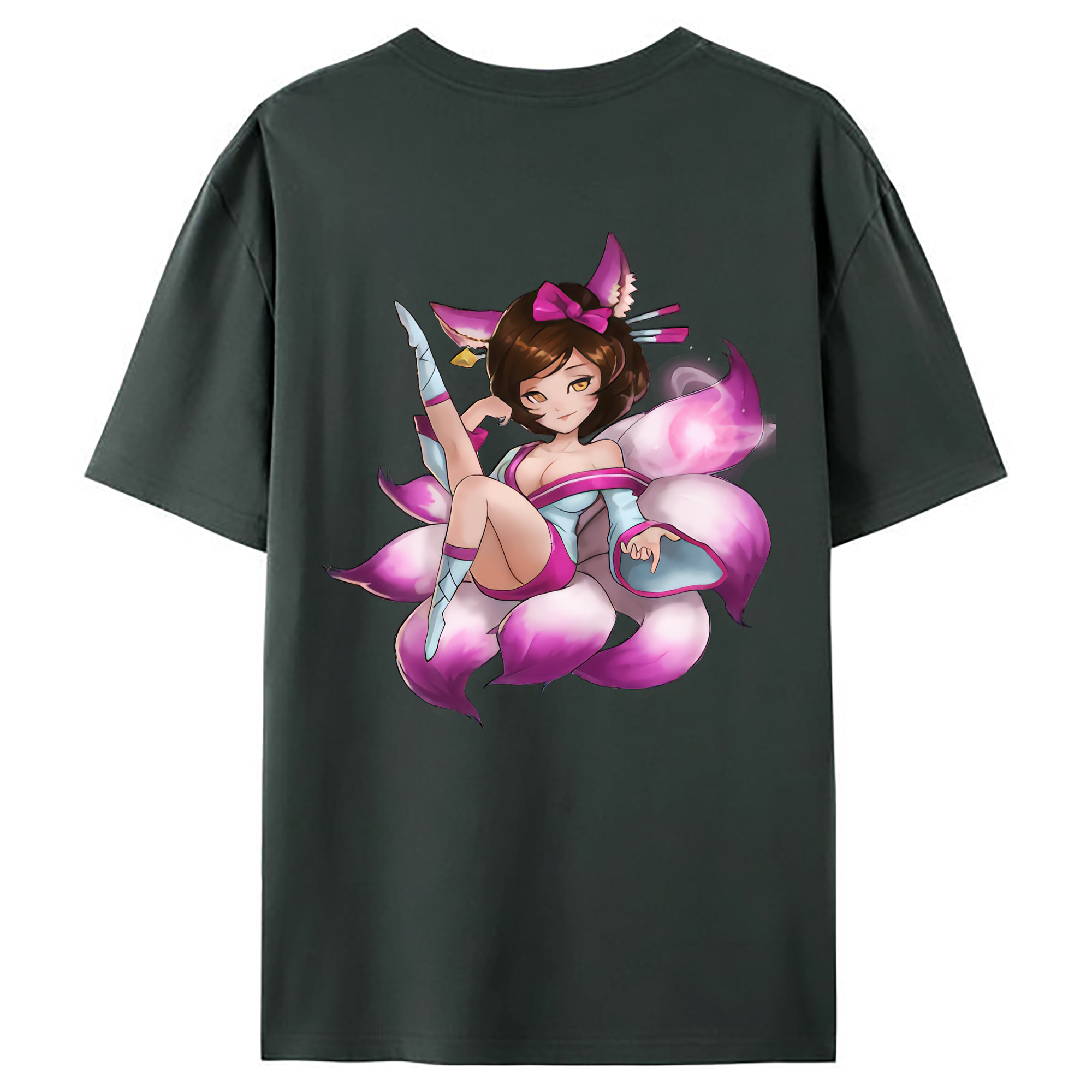 （画像用） リーグ・オブ・レジェンド League of Legends LOL 綿100％ メンズ半袖Tシャツ（バックプリント） 通気性